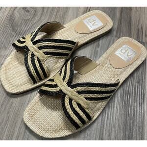 DV Dolce Vita Jenzy Woven Straw Sandals, Size 7 1/2 Open Toe Beige‎